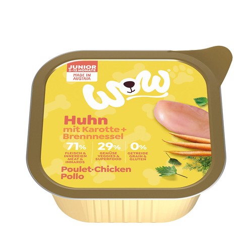 WOW Junior poulet avec carottes, 150g - MyStetho Veterinary