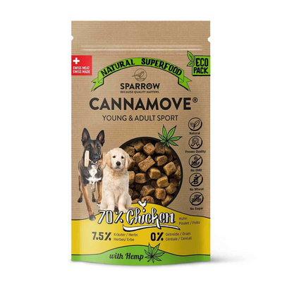 Sparrow Snack Dog CannaMove Young+Adult Sport Poulet 200g - MyStetho Veterinary