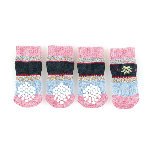 Swisspet chaussettes pour chiens avec antiglisse, Naturi, rose/bleu claire - MyStetho Veterinary