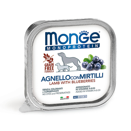 Monge Monge Dog Monopro. Lamb&amp;Blueberries 150g - MyStetho Veterinary