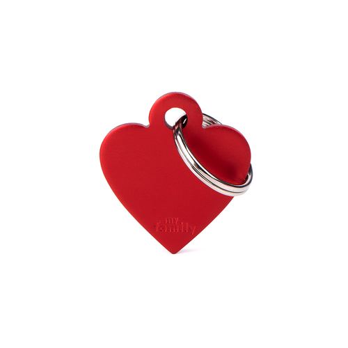 MyFamily Heart Aluminum ID Tag für Hunde in rot - MyStetho Veterinary