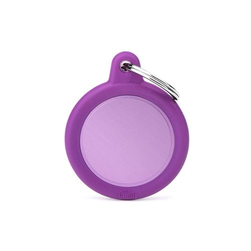 MyFamily Purple Circle Alu ID Tag für Hunde in lila - MyStetho Veterinary