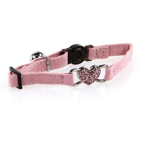 Swisspet DeluxeLine Collier avec coeur en diamant rose, 10mm/22-28cm - MyStetho Veterinary