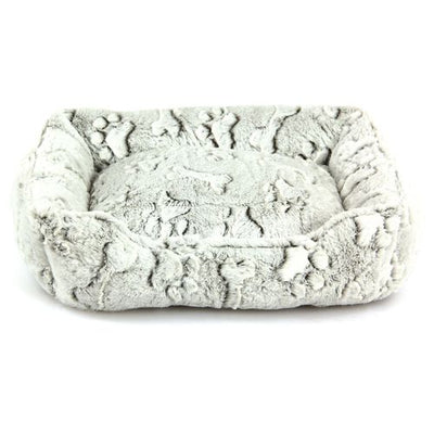 swisspet Hunde-& Katzenbett Inari 50x40x15cm khaki/ws Pfoten&Knochen Motiv - MyStetho Veterinary