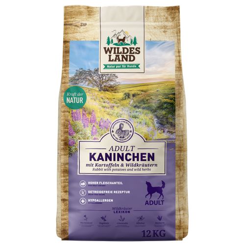 Wildes Land Canine Adult lapin avec pomme de terre 12kg - MyStetho Veterinary
