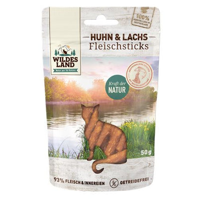 Wildes Land Feline poulet et saumon Sticks 50g - MyStetho Veterinary